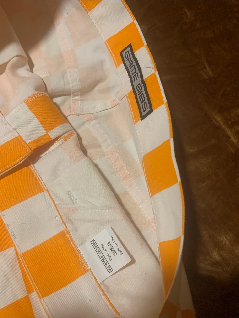UTK Volunteers Checkerboard Mini Skirt in Orange and White - Picture 2 of 3